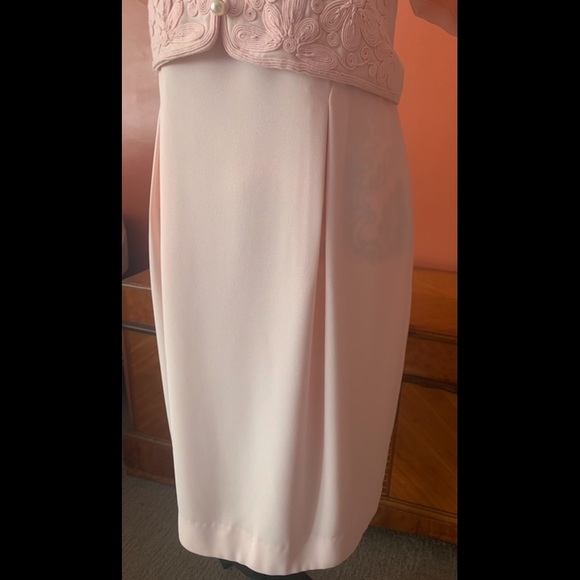 Vintage Two Piece Baby Pink Dress and Jacket Maggy London By Kenneth Nolan - Picture 4 of 13